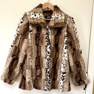 Dennis Basso Women's Faux Fur Coat, Size M